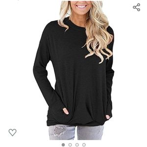 Women's comfy long sleeve top with pockets